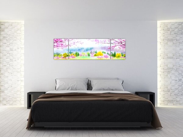 Obraz - Malowana sarna, akwarela (170x50 cm)