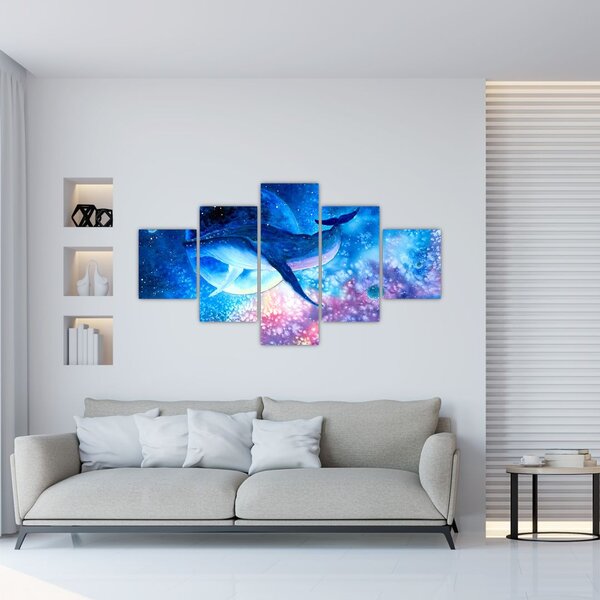 Obraz - Kosmiczny wieloryb (125x70 cm)