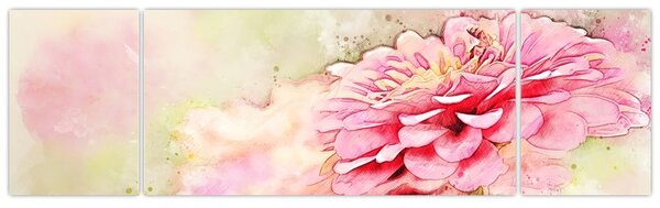 Obraz - Różowy kwiat, akwarela (170x50 cm)
