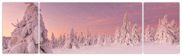 Obraz - Drzewa pod warstwą śniegu (170x50 cm)