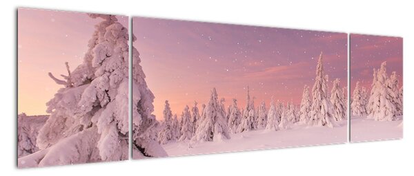 Obraz - Drzewa pod warstwą śniegu (170x50 cm)