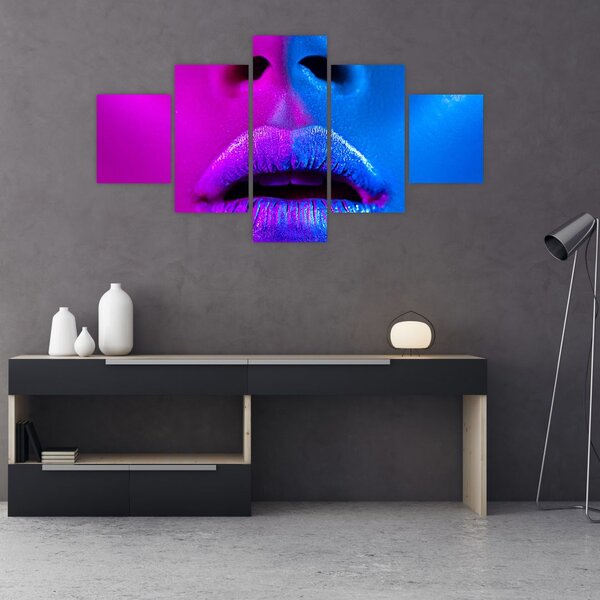 Obraz kolorowych ust (125x70 cm)