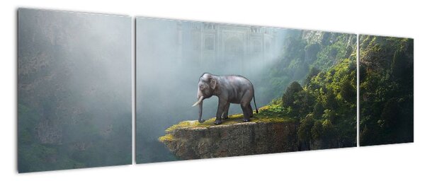 Obraz - Słonie na szczycie Tadż Mahal (170x50 cm)