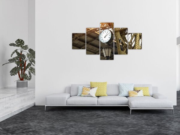 Obraz - Zegar na dworcu (125x70 cm)
