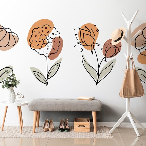 Samoprzylepna tapeta minimalistyczne kwiaty