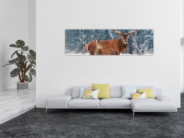 Obraz Jelenia z łanią (170x50 cm)
