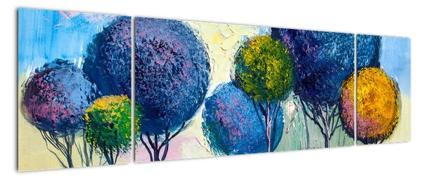 Obraz drzew kopułowych, obraz olejny (170x50 cm)