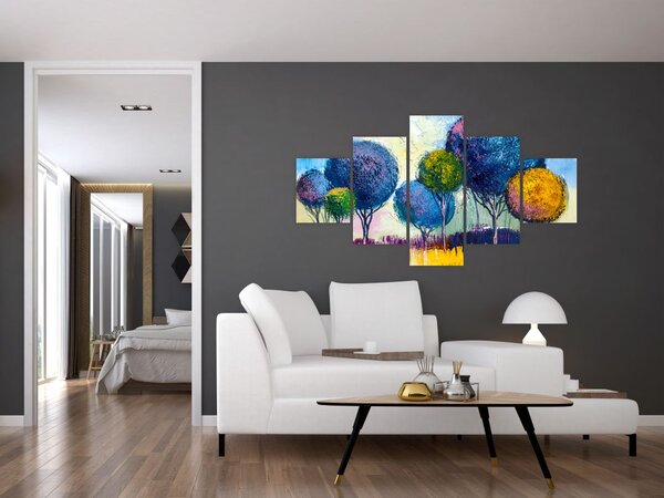 Obraz drzew kopułowych, obraz olejny (125x70 cm)