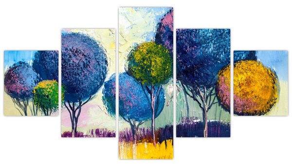 Obraz drzew kopułowych, obraz olejny (125x70 cm)