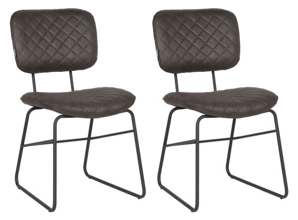 LABEL51 Krzesła stołowe Sev, 2 szt., 49x60x87 cm, antracytowe