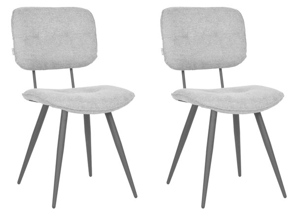 LABEL51 Krzesła stołowe Lux, 2 szt., 49x60x87 cm, kolor cynkowy