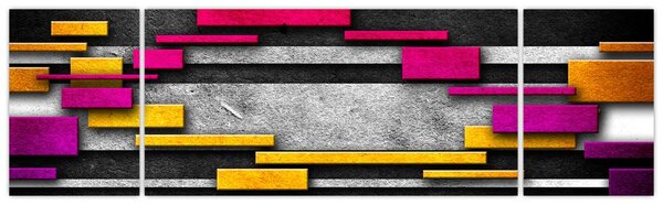 Obraz kolorowej abstrakcji na czarnym tle (170x50 cm)