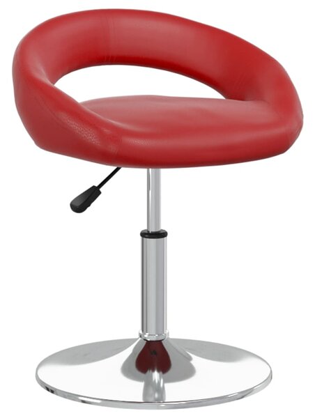 Obrotowe krzesło stołowe, winna czerwień, sztuczna skóra
