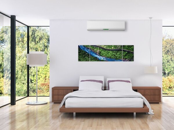Obraz - Rzeka między górami, Kaukaz, Rosja (170x50 cm)