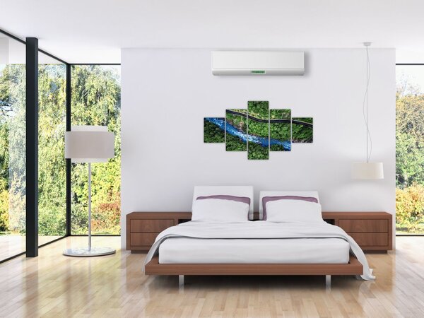 Obraz - Rzeka między górami, Kaukaz, Rosja (125x70 cm)