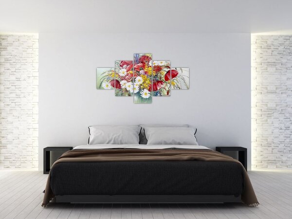 Obraz wazonu z dzikimi kwiatami (125x70 cm)