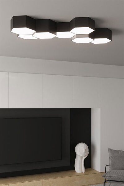 Czarny geometryczny plafon 11,5 cm - S747 D6-N46