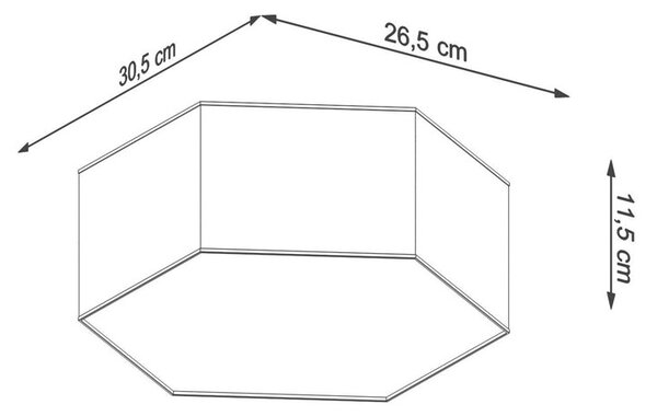 Czarny geometryczny plafon 11,5 cm - S747 D6-N46