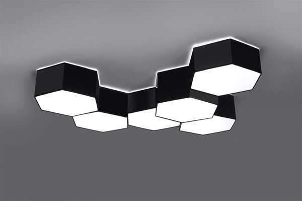 Czarny geometryczny plafon 11,5 cm - S747 D6-N46