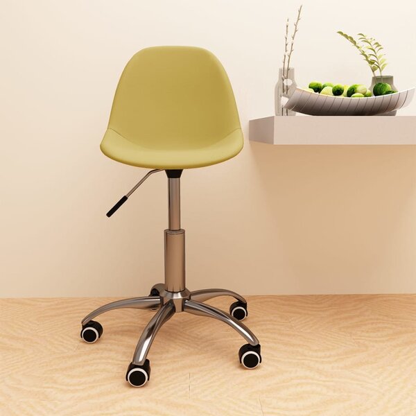 Obrotowe krzesło biurowe, musztardowe, tapicerowane tkaniną