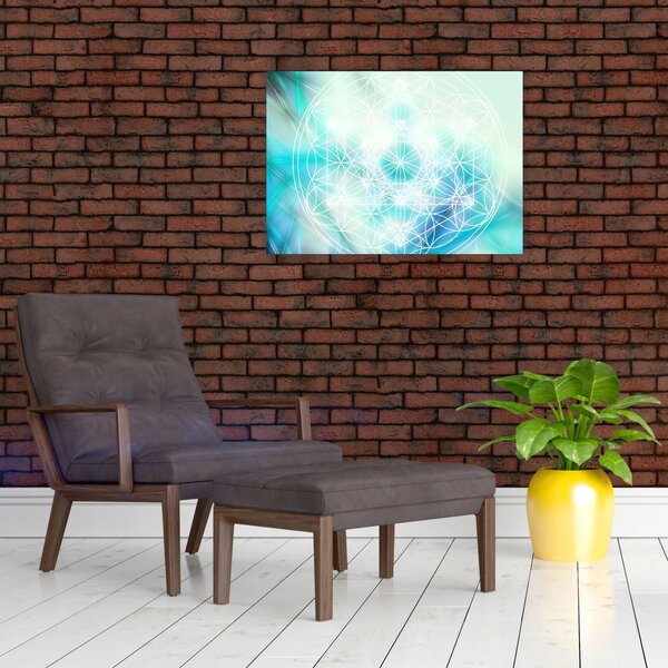 Obraz - Merkaba w turkusowym tle (70x50 cm)