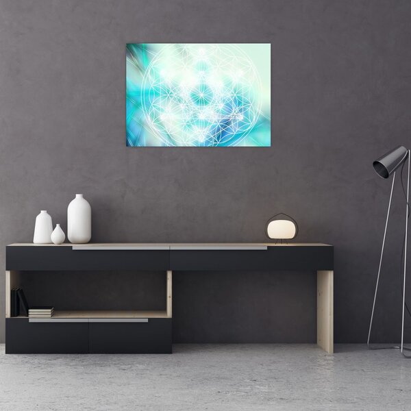 Obraz - Merkaba w turkusowym tle (70x50 cm)