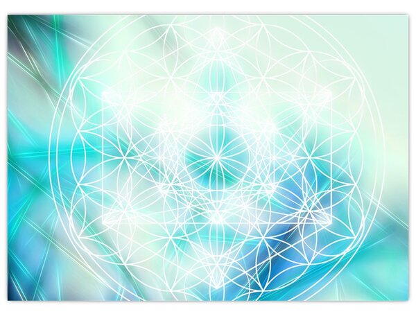 Obraz - Merkaba w turkusowym tle (70x50 cm)