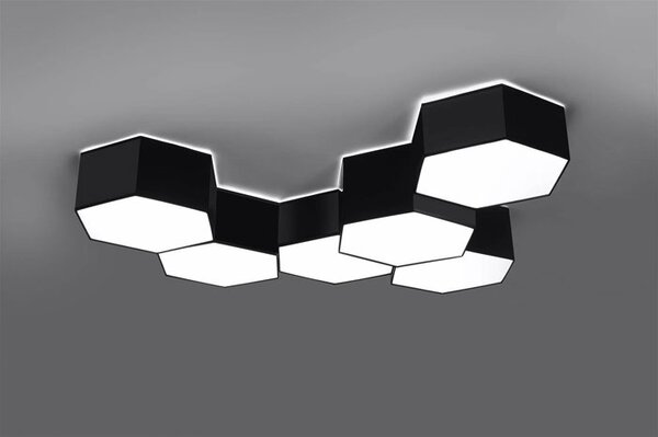 Czarny plafon sześciokąt 15,5 cm - S749 N5-F70