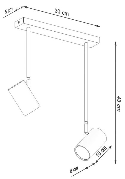 Czarny punktowy plafon z ruchomymi kloszami - S751 Z9-F33