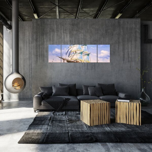 Obraz statku na falach (170x50 cm)