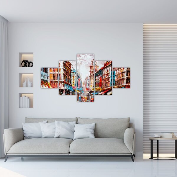 Obraz - Hong Kong, obraz olejny (125x70 cm)