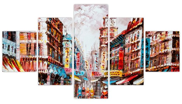 Obraz - Hong Kong, obraz olejny (125x70 cm)