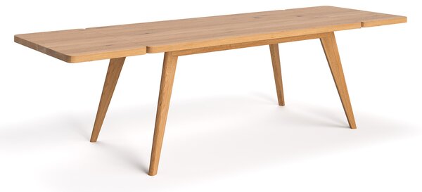 Stół Grace z naturalnego drewna z dostawkami Buk 200x100 cm Jedna dostawka 50 cm