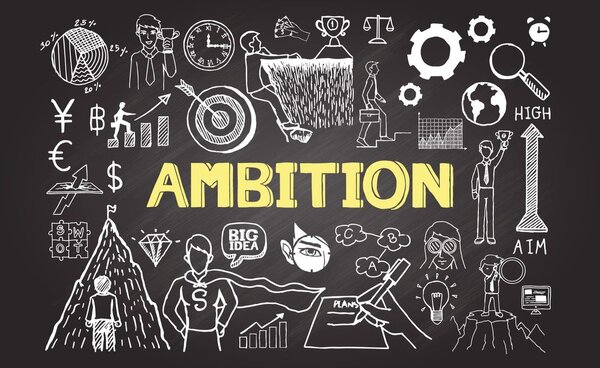 Tapeta tablica motywacyjna - Ambition