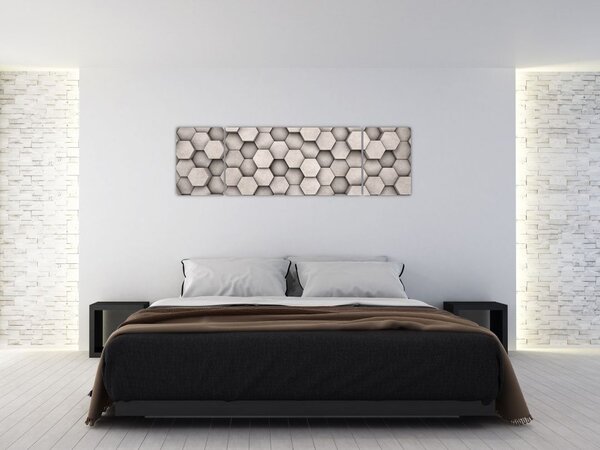 Obraz - Sześciokąty w betonie (170x50 cm)