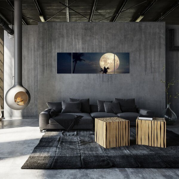 Obraz - Plaża pod pełnią księżyca (170x50 cm)