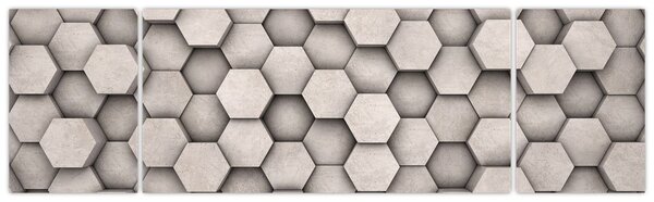 Obraz - Sześciokąty w betonie (170x50 cm)