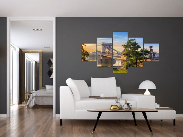 Obraz - Most nad rzeką, Budapeszt, Węgry (125x70 cm)