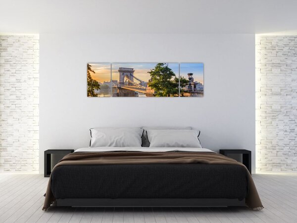 Obraz - Most nad rzeką, Budapeszt, Węgry (170x50 cm)