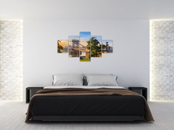 Obraz - Most nad rzeką, Budapeszt, Węgry (125x70 cm)