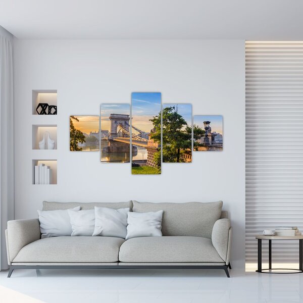 Obraz - Most nad rzeką, Budapeszt, Węgry (125x70 cm)
