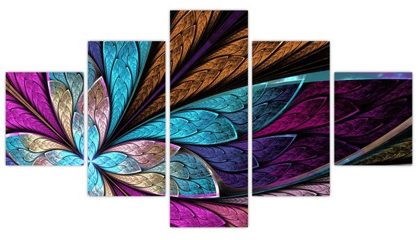 Obraz - Abstrakcja, kwiat (125x70 cm)