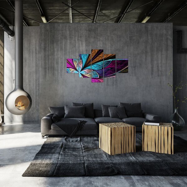 Obraz - Abstrakcja, kwiat (125x70 cm)