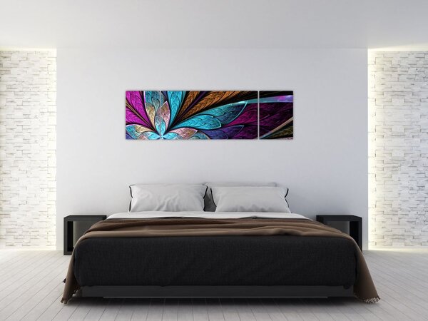 Obraz - Abstrakcja, kwiat (170x50 cm)