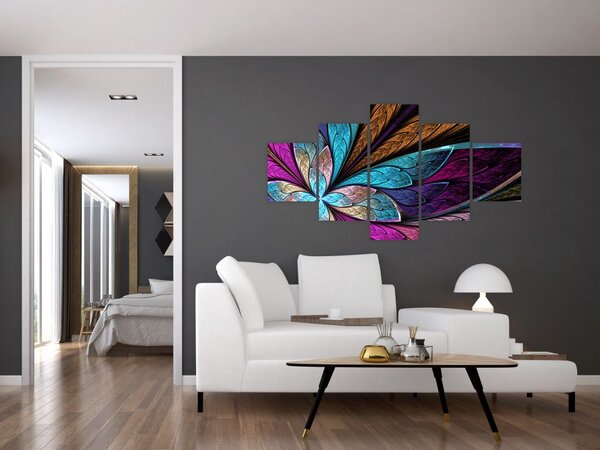 Obraz - Abstrakcja, kwiat (125x70 cm)