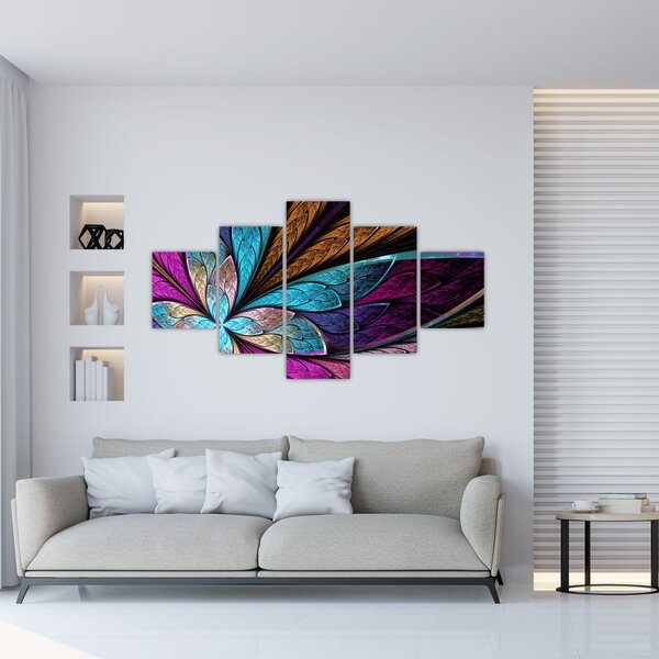 Obraz - Abstrakcja, kwiat (125x70 cm)