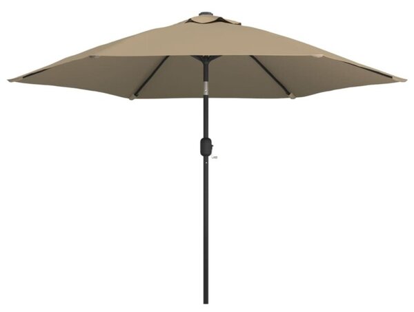 Parasol ogrodowy na metalowym słupku, 300 cm, kolor taupe