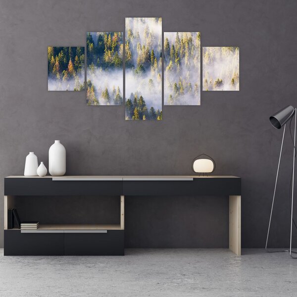 Obraz drzew we mgle (125x70 cm)