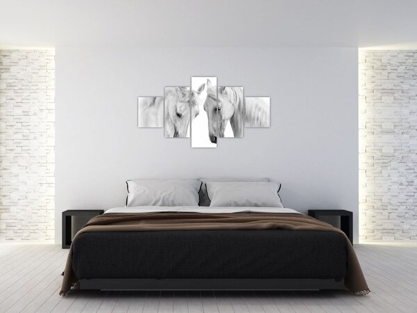 Obraz białych koni (125x70 cm)