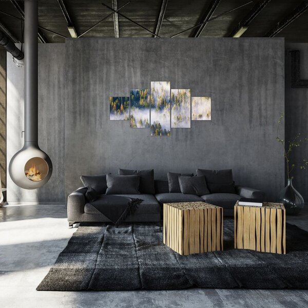 Obraz drzew we mgle (125x70 cm)